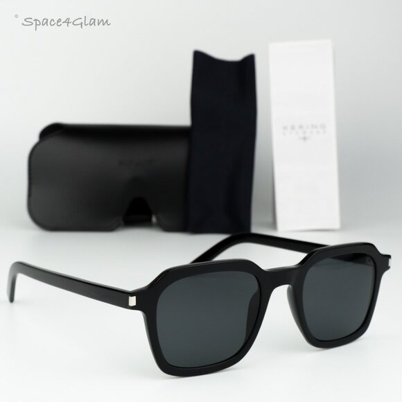 BRAND NEW Saint Laurent Women Sunglasses Black Grey Square SL715 SLIM 001 - Picture 1 of 11